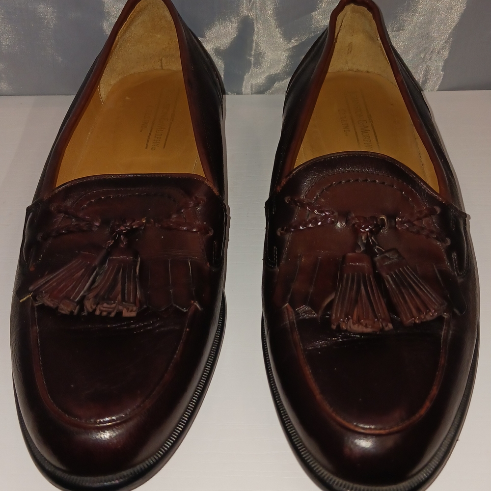 "Johnston & Murphy" Dark Brown Leather Tassel Loafers Size 9M